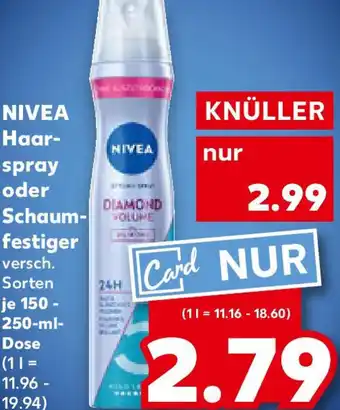 Kaufland NIVEA Haar- spray oder Schaum- festiger Angebot