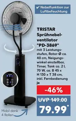 Kaufland TRISTAR Sprühnebel- ventilator "PD-3869 Angebot