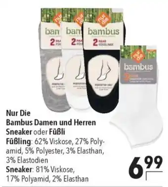 CITTI Markt Nur Die Bambus Damen und Herren Sneaker oder Füßli Angebot