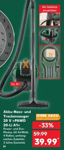 Kaufland Akku-Nass- und Trockensauger 20 V PAWD 20-Li A1 Angebot