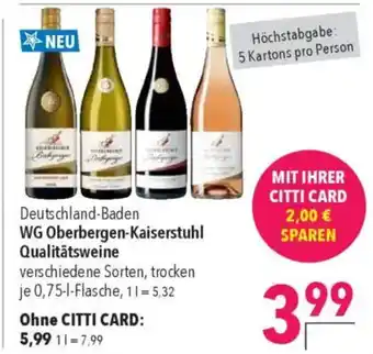 CITTI Markt WG Oberbergen-Kaiserstuhl Qualitätsweine Angebot