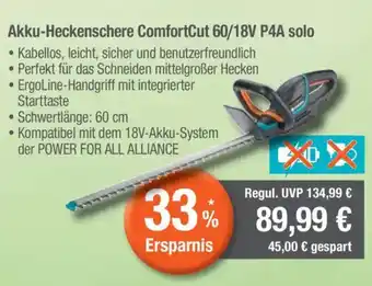 CITTI Markt Gardena Akku-Heckenschere ComfortCut 60/18V P4A solo Angebot