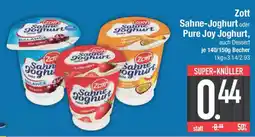 E-Center Zott Sahne-Joghurt oder Pure Joy Joghurt Angebot