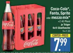 E-Center Coca-Cola, Fanta, Sprite oder mezzo mix Angebot