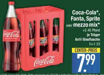 E-Center Coca-Cola, Fanta, Sprite oder mezzo mix Angebot