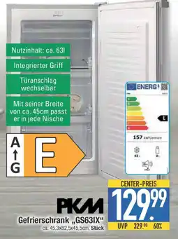 E-Center PKW Gefrierschrank,,GS63IX Angebot