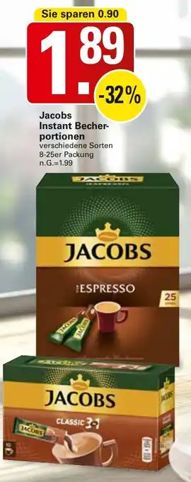 WEZ Jacobs Instant Becherportionen Angebot