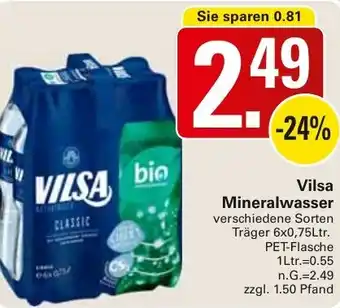WEZ Vilsa Mineralwasser Angebot