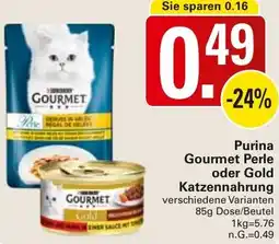 WEZ Purina Gourmet Perle oder Gold Katzennahrung Angebot