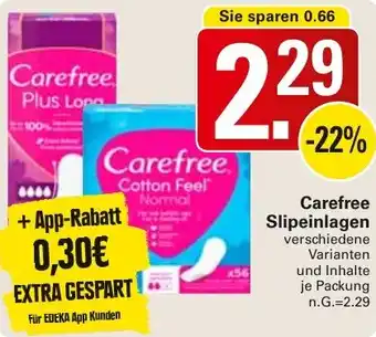 WEZ Carefree Slipeinlagen Angebot