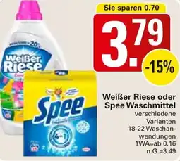 WEZ Weißer Riese oder Spee Waschmittel Angebot