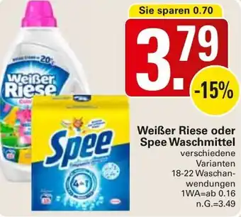 WEZ Weißer Riese oder Spee Waschmittel Angebot