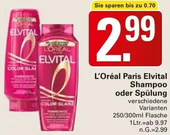 WEZ L'Oréal Paris Elvital Shampoo oder Spülung Angebot