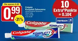 WEZ Colgate Komplett Zahncreme Angebot