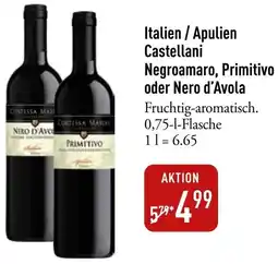 Galeria Markthalle Italien / Apulien Castellani Negroamaro, Primitivo oder Nero d'Avola Angebot