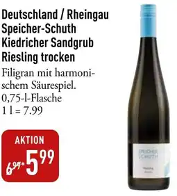 Galeria Markthalle Deutschland/Rheingau Speicher-Schuth Kiedricher Sandgrub Riesling trocken Angebot