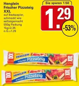 WEZ Henglein Frischer Pizzateig XXL Angebot