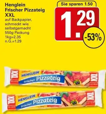 WEZ Henglein Frischer Pizzateig XXL Angebot