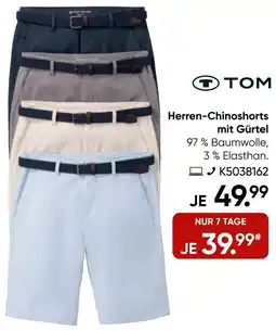 Galeria TOM TAILOR Herren-Chinoshorts mit Gürtel Angebot