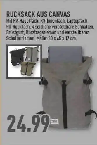 Marktkauf Rucksack Aus Canvas Angebot