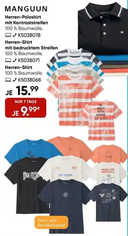 Galeria MANGUUN Herren-Poloshirt mit Kontraststreifen Angebot