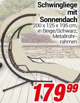 CENTERSHOP Schwingliege mit Sonnendach Angebot
