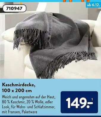 Aldi Süd Kaschmirdecke 100x200 Cm Angebot