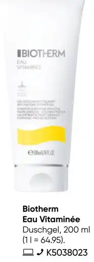 Galeria Biotherm Eau Vitaminée Duschgel Angebot