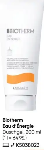 Galeria Biotherm Eau d'Énergie Duschgel Angebot