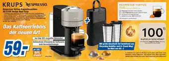 expert Techno Land KRUPS Nespresso Vertuo-Kapselmaschine XN 910B Vertuo Next Grey + 100 Kapseln Geschenkt Angebot