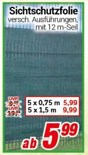 CENTERSHOP Sichtschutzfolie Angebot