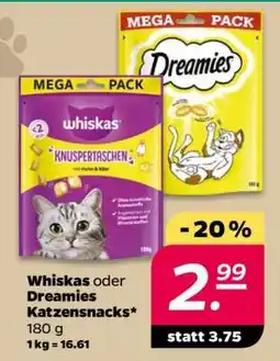 NETTO WHISKAS oder DREAMIES Katzensnacks Angebot