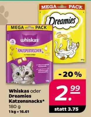 NETTO WHISKAS oder DREAMIES Katzensnacks Angebot
