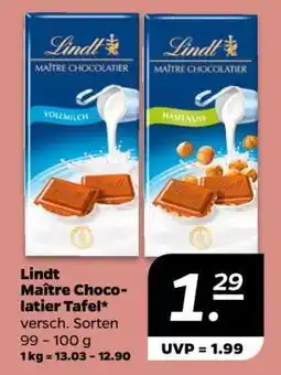 NETTO Lindt Maître Chocolatier Tafel Angebot