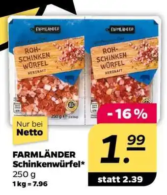 NETTO FARMLÄNDER Schinkenwürfel Angebot