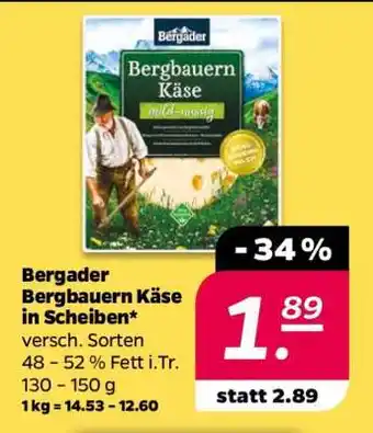 NETTO Bergader Bergbauern Käse in Scheiben Angebot