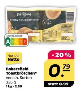 NETTO Bakersfield Toastbrötchen Angebot