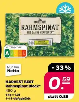 NETTO HARVEST BEST Rahmspinat Block Angebot