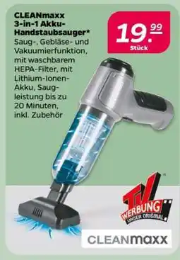 NETTO CLEANmaxx 3-in-1 Akku-Handstaubsauger Angebot
