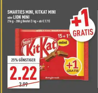 Marktkauf Smarties Mini, Kitkat Mini Oder Lion Mini 216-288g Beutel Angebot