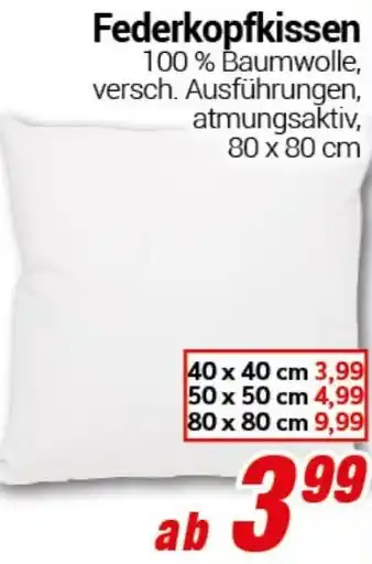 CENTERSHOP Federkopfkissen Angebot