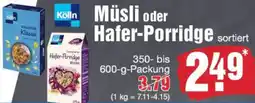 Edeka Kölln Müsli oder Hafer-Porridge Angebot