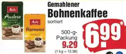Edeka Melitta Gemahlener Bohnenkaffee Angebot