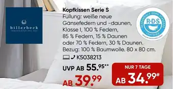 Galeria Billerbeck Kopfkissen Serie S Angebot