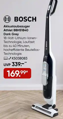 Galeria BOSCH Akkustaubsauger Athlet BBH51840 Dark Grey Angebot