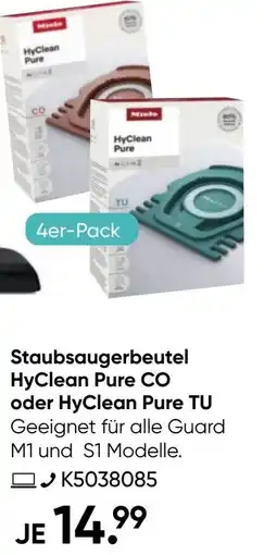 Galeria Miele Staubsaugerbeutel HyClean Pure CO oder HyClean Pure TU Angebot