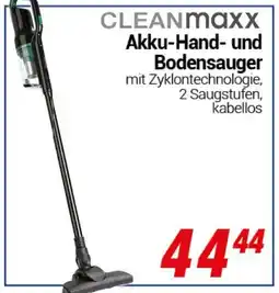 CENTERSHOP CLEANMaxx Akku-Hand- und Bodensauger Angebot