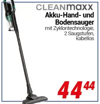 CENTERSHOP CLEANMaxx Akku-Hand- und Bodensauger Angebot