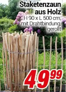 CENTERSHOP Staketenzaun aus Holz Angebot