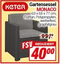 CENTERSHOP Keter Gartensessel MONACO Angebot